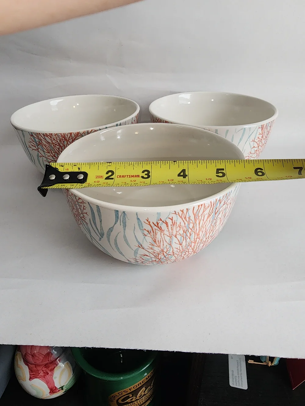 Cracker Barrel Susan Winget Coral Stoneware Bowls – Set of 3